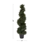 Pure Garden 48 in. Artificial Cypress Spiral Topiary Tree with Pot thumbnail 2