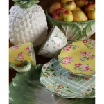 Certified International English Garden 12 in. Multicolored Earthenware Cake Stand thumbnail 3
