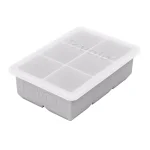 Tovolo King Cube Ice Mold Tray with Lid, 2 in. Large Silicone Cubes for Whiskey and Cocktails, Oyster Gray thumbnail 4