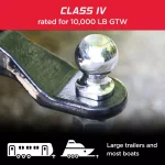 TowSmart 2 in. Chrome Hitch Ball, 10,000 lb. Capacity, 1-1/4 in. Shank Diameter thumbnail 6