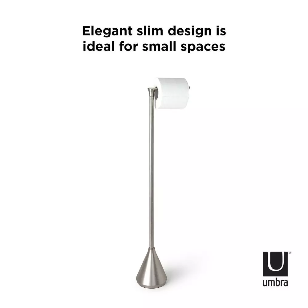 Umbra Pinnacle Freestanding Toilet Paper Holder, Brushed Nickel