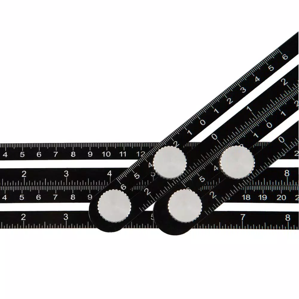 POWERTEC Universal Angle Template Tool, 10 in. Aluminum Multi-Angle Ruler & Precision Stencil