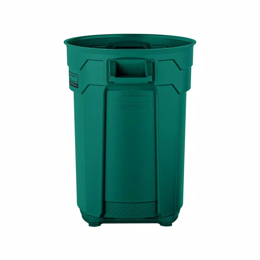 Suncast Commercial Suncast 44 Gallon Commercial Heavy Duty Resin Trash Can, Dark Green