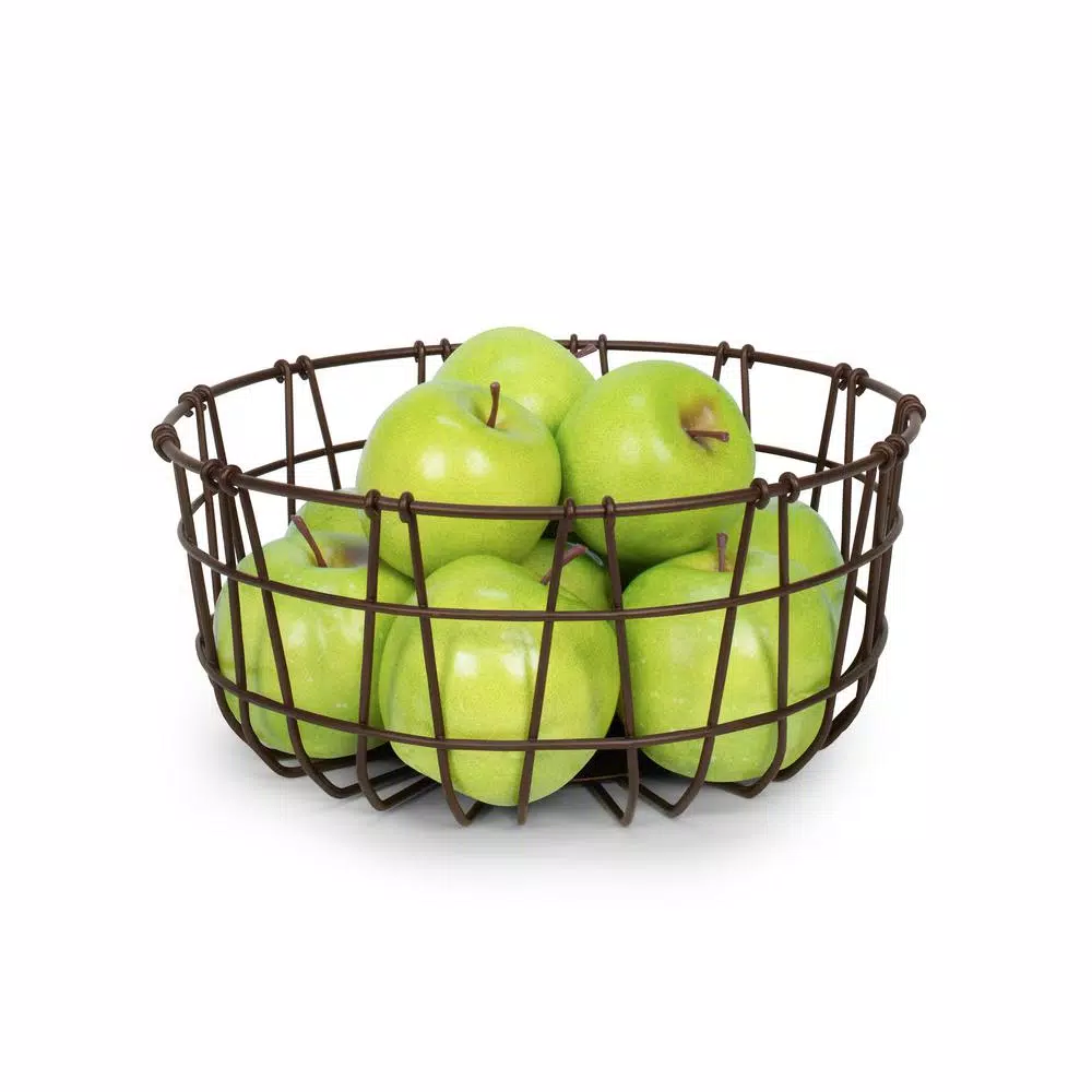 Spectrum Austin Bronze Steel Fruit Bowl - Rustic Farmhouse Design