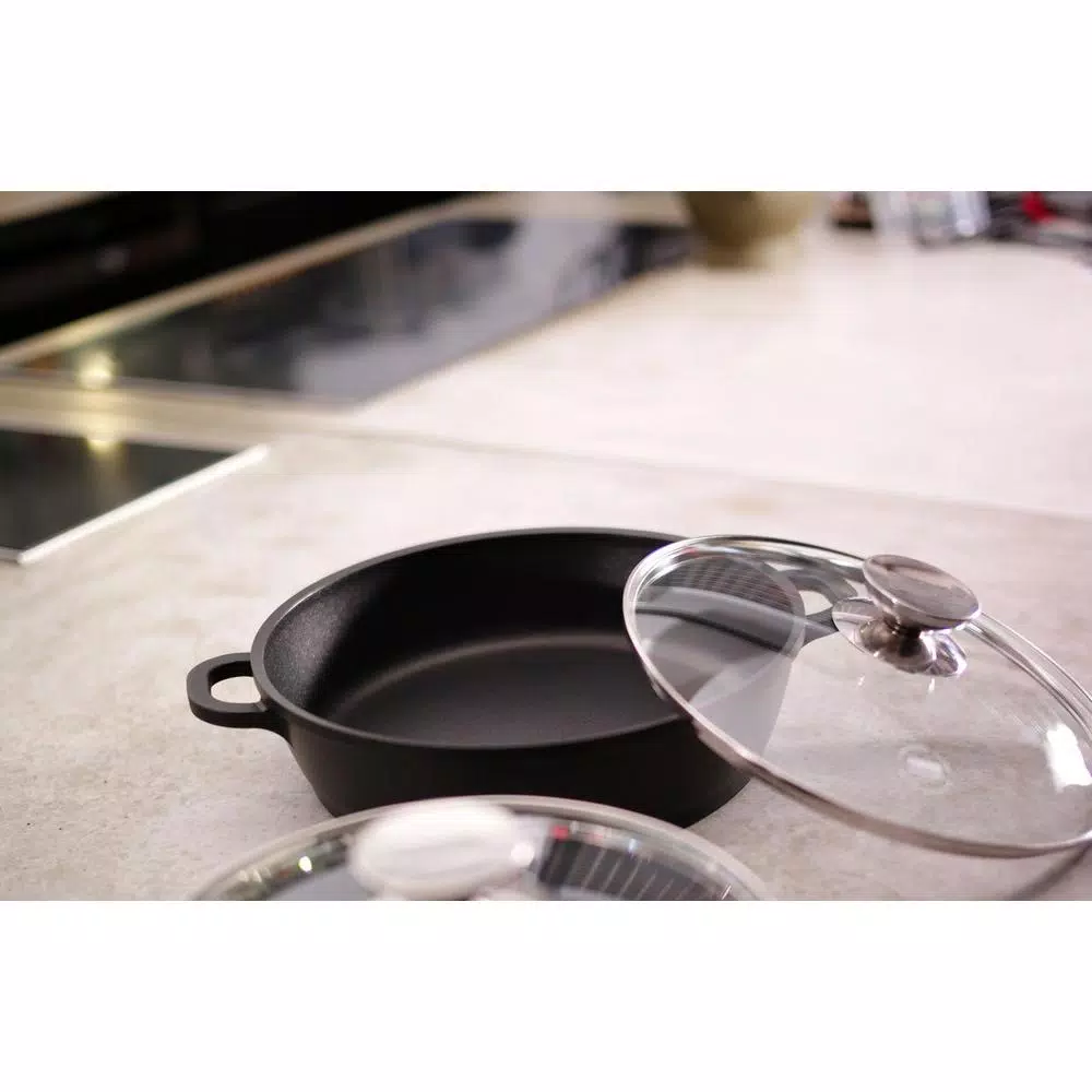 Berndes Vario Click 4 Qt. Induction Round Saute Casserole with Lid, Black