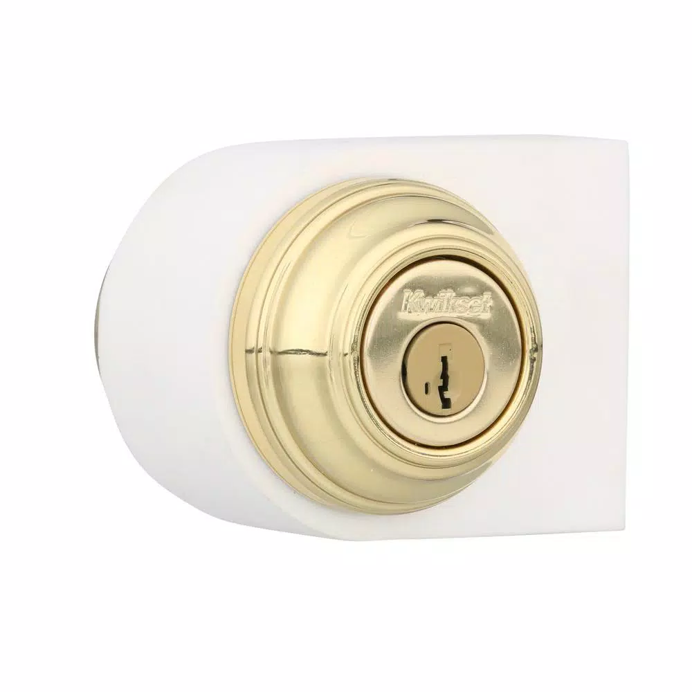 Kwikset 980 Double Cylinder Deadbolt with SmartKey Security, Polished Brass