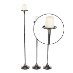 LITTON LANE Modern Gray Aluminum Candlestick Set of 3 - 40 in. x 32 in. x 37 in. thumbnail 3