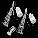 LUMABASE 200-LED Warm White Starburst Fairy Lights with Remote Control, Battery Operated, Set of 2 thumbnail 1