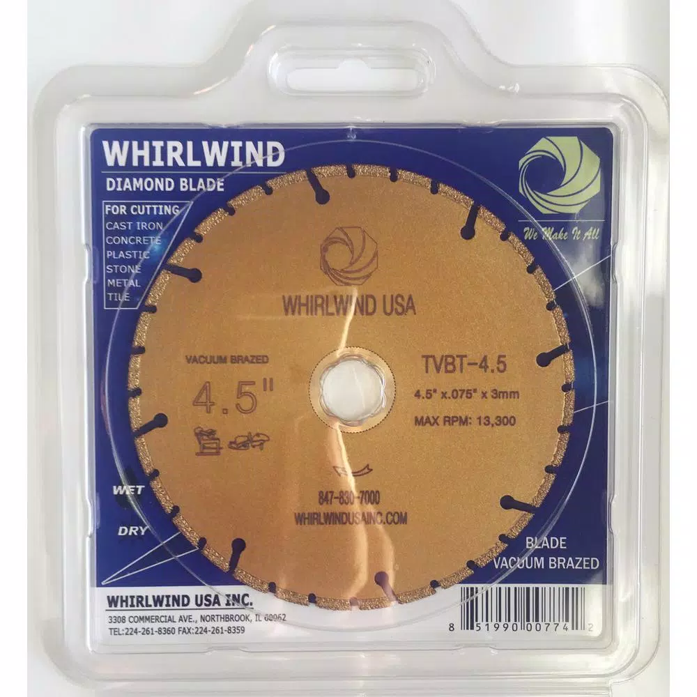 Whirlwind USA 4.5 in. 32-Teeth Segmented Diamond Blade for Metal and Plastic