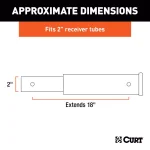 CURT 18" Receiver Tube Extender, 2" Shank, 3,500 lbs. Capacity thumbnail 3