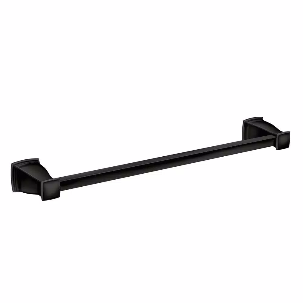 Moen Hensley 3-Piece Matte Black Bath Hardware Set with 24 in. Towel Bar, Paper Holder, and Towel Ring