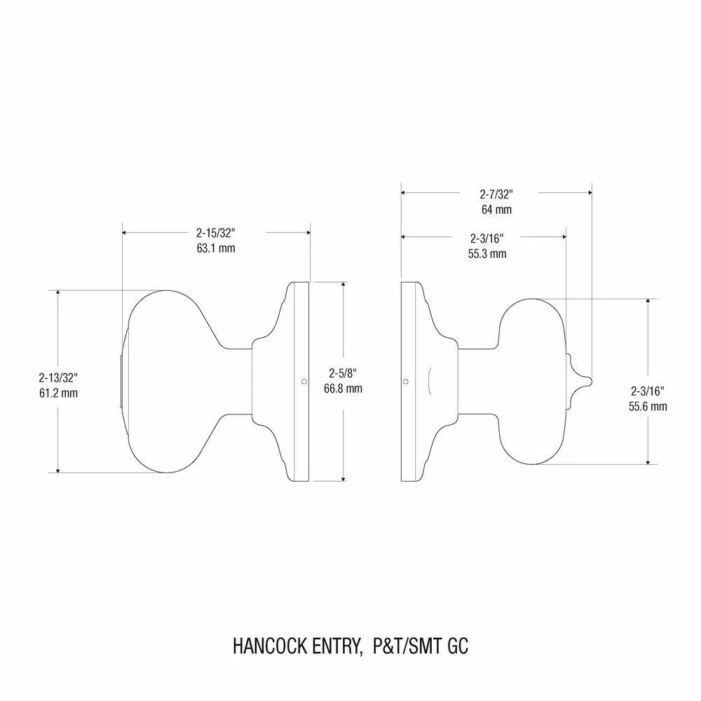 Kwikset Hancock Satin Chrome Entry Door Knob with SmartKey Security