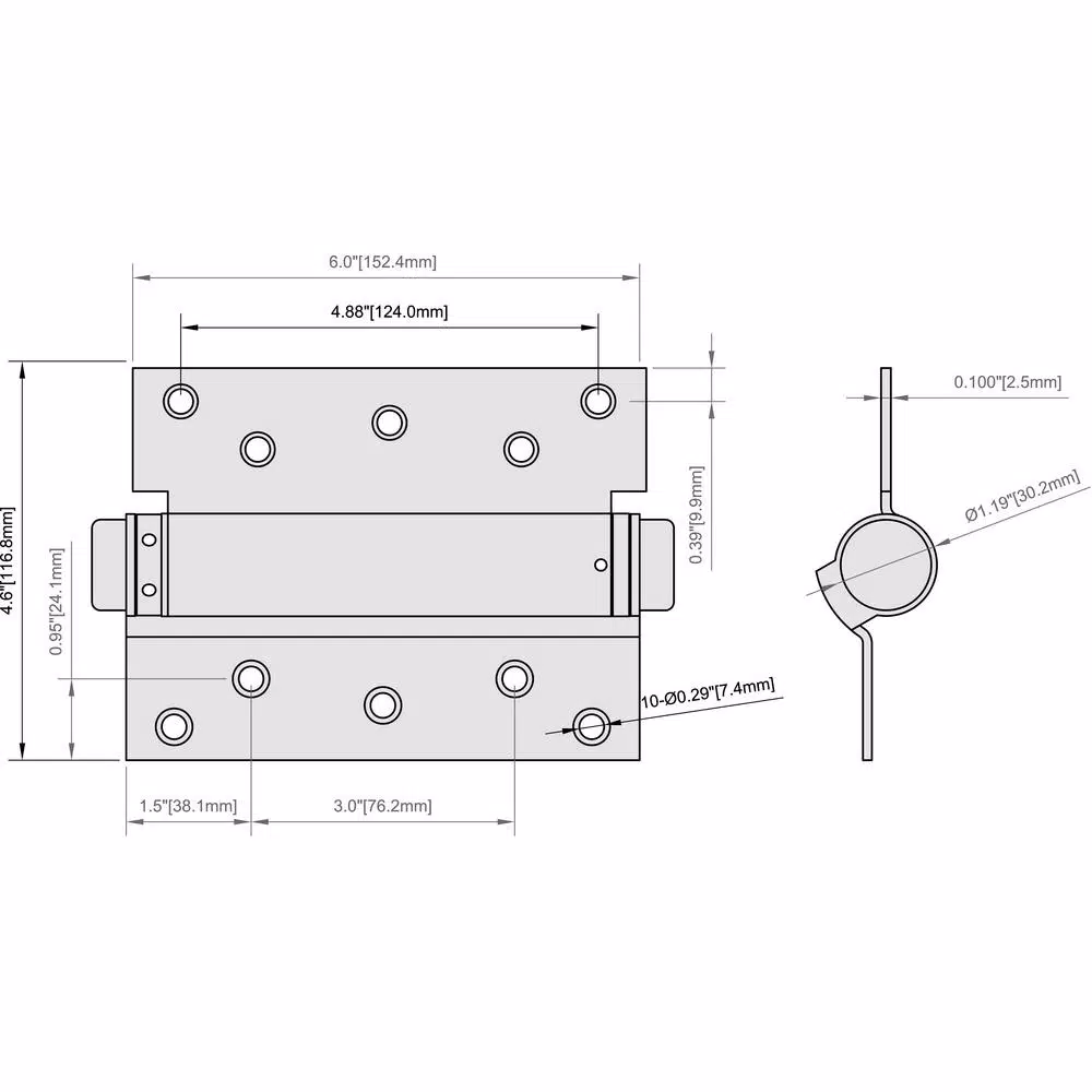 Everbilt 6 in. Commercial Grade Adjustable Spring Door Hinge, Steel