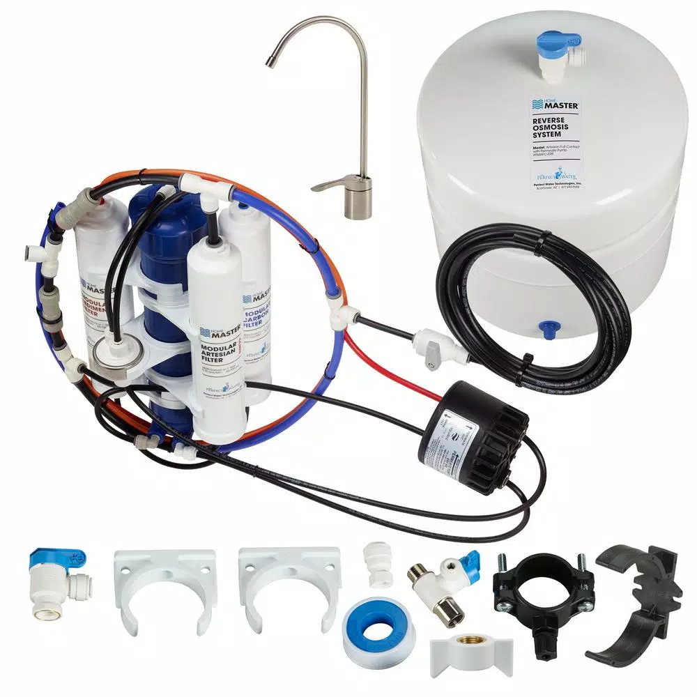 Home Master Artesian Full Contact Reverse Osmosis Water Filter System with Permeate Pump
