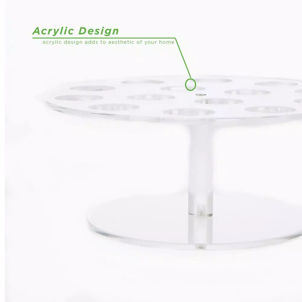 Mind Reader Clear Acrylic 14-Slot Round Ice Cream Cone & Sushi Roll Serving Tray Holder