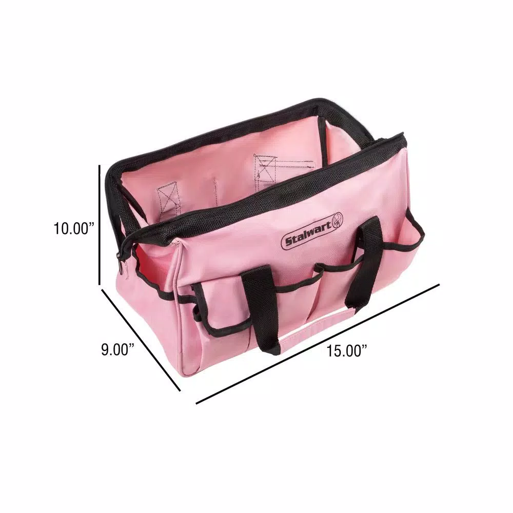Stalwart 123-Piece Heat Treated Pink Tool Set with 600D Oxford Cloth Carrying Bag