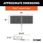 CURT Steel Wide Basket Style Hitch Cargo Carrier, 500 lb. Capacity, 2 in. Receiver thumbnail 3