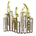 Two's Company Lavoisier 13 in. Dark Brown Hinged Flower Vase Set of 10 with Antiqued Rusted Finish thumbnail 2