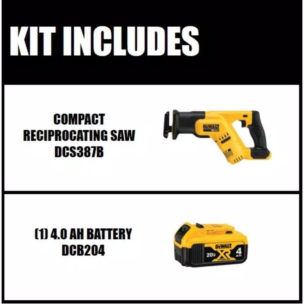 DEWALT DCS387B 20V MAX Cordless Compact Reciprocating Saw
