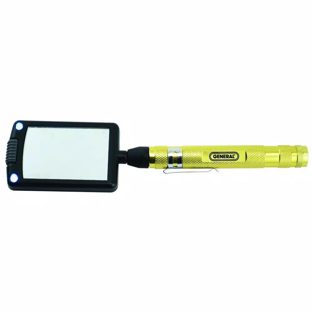 General Tools 24 in. Telescoping LED Lighted Rectangular Inspection Mirror
