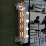 Crystal Art Gallery Craft Beer Served Cold Metal Marquee LED Sign - Vintage Style thumbnail 1