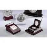 Heim Concept Silver Wood Clock with Cardholder and Pen - Executive Desk Accessory thumbnail 3
