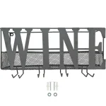 Southern Homewares WINE Wall Mounted Metal Wine Rack and Glass Holder thumbnail 1