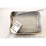 ExcelSteel 4-Piece Stainless Steel Roaster and Lasagna Pan Set with Plastic Cover and Spatula thumbnail 2