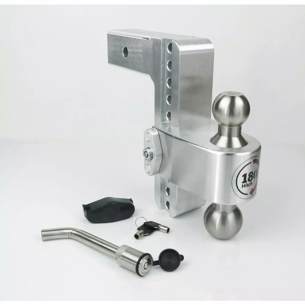 Weigh Safe 180-Hitch Adjustable Aluminum Ball Mount with Keyed Alike Receiver Pin