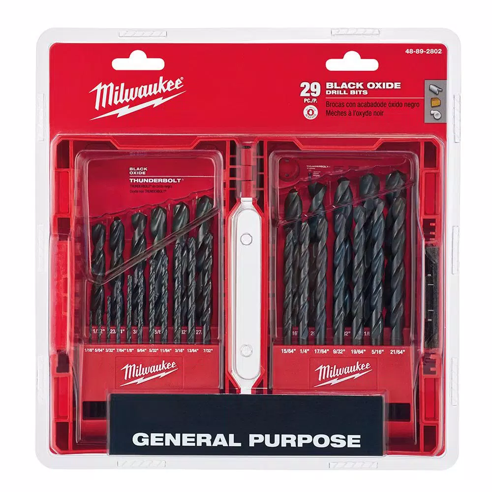 Milwaukee Shockwave Impact Duty Driver Bit Set (40-Pc) & Thunderbolt Black Oxide Drill Bit Set (29-Pc) 69-Piece Combo