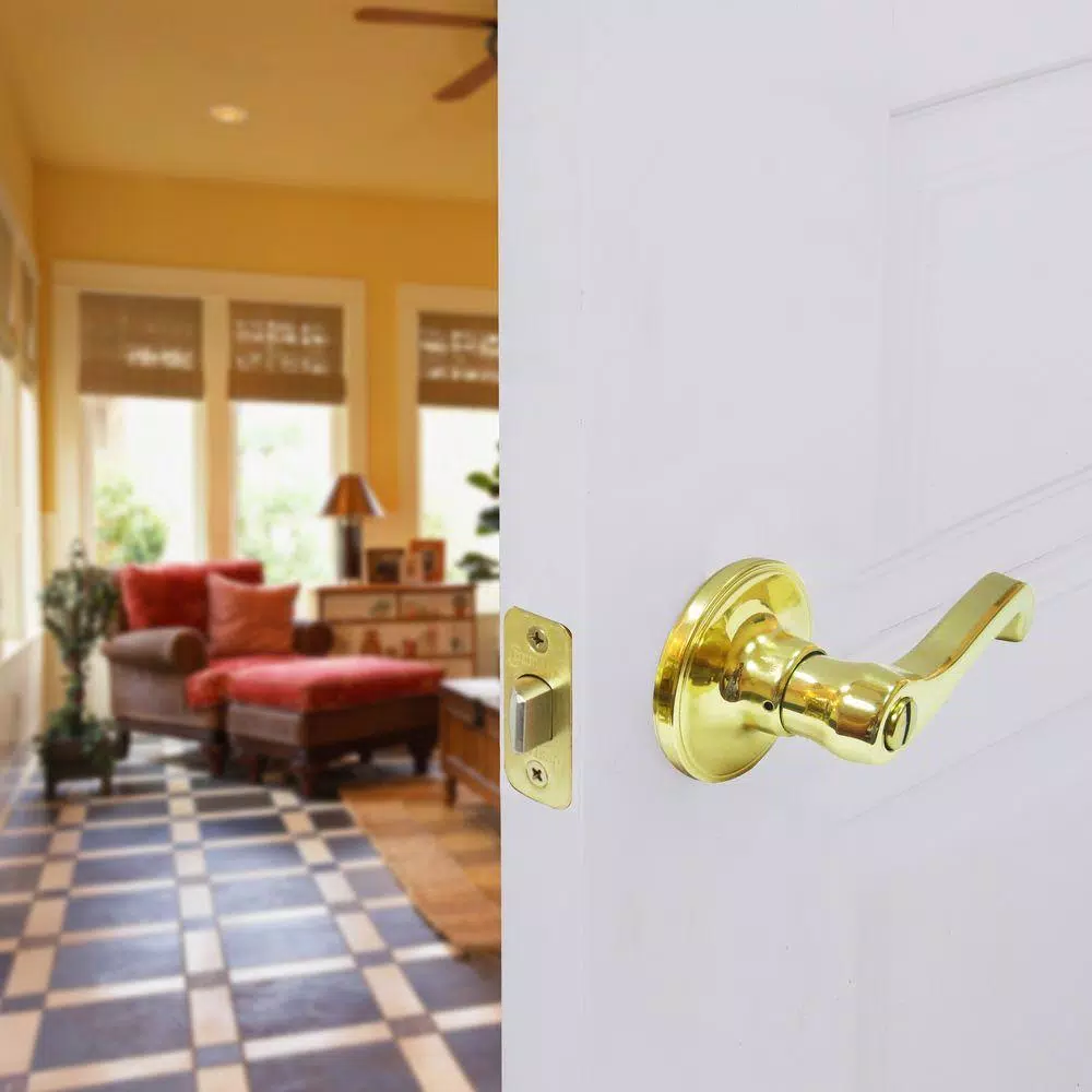 Defiant Viano Polished Brass Privacy Bed/Bath Door Lever