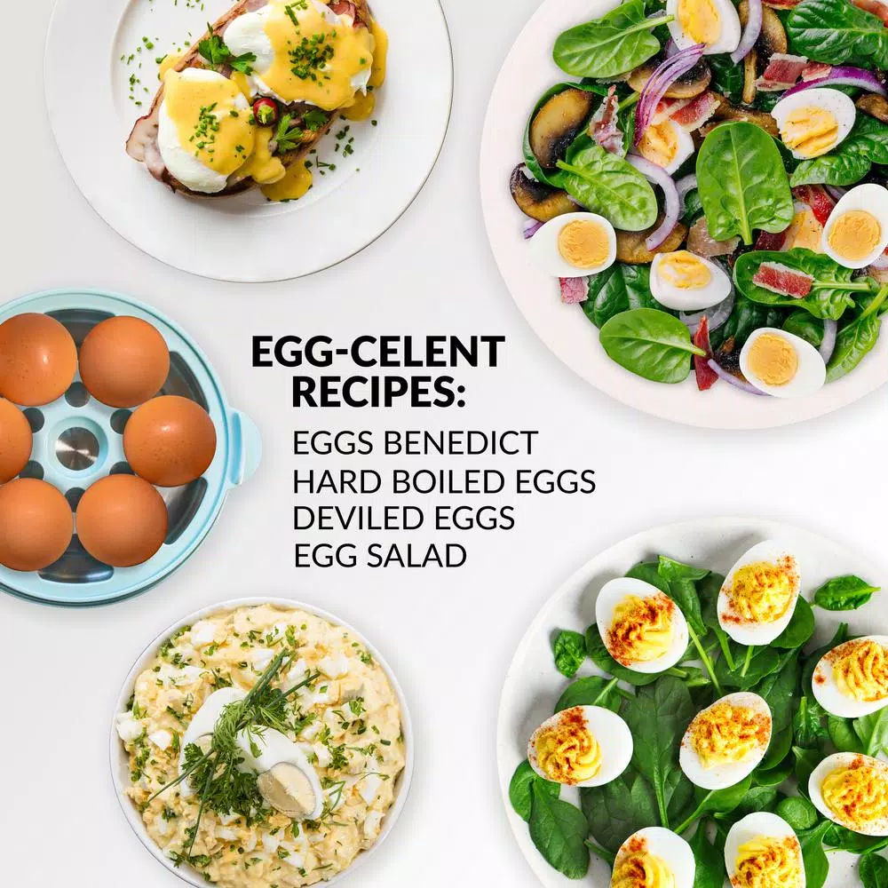 Nostalgia Premium Nostalgia 7-Egg Aqua Egg Cooker - Multi-Function Steamer & Poacher