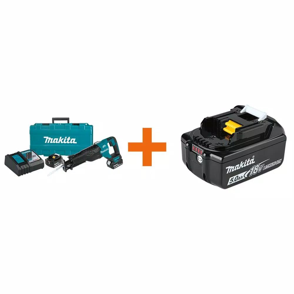 Makita 18V LXT Brushless Cordless Reciprocating Saw Kit with 5.0Ah Battery and Charger