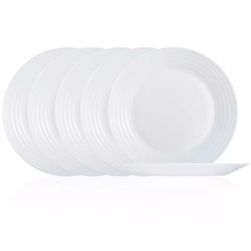 Luminarc Harena White 10.5" Dinner Plate Set, 6-Piece Opal Glass