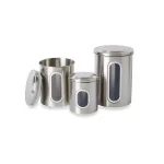 Fox Run 3-Piece Stainless Steel Kitchen Canister Set with Airtight Lids and Viewing Windows thumbnail 3
