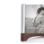 Nambe Sky View Metal and Acacia Wood Picture Frame, 5 x 7, Contemporary Tabletop Design thumbnail 2