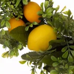 Glitzhome 28 in. Wooden Window Frame with 22 in. Greenery Lemon Wreath Decor thumbnail 4