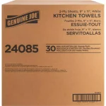 Genuine Joe White Perforated Roll Towels, 2-Ply, 30 Rolls per Carton (85 Sheets per Roll) thumbnail 2