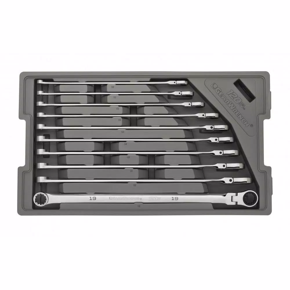 GearWrench 120XP Universal Spline XL Flex Head GearBox Ratcheting Metric Wrench Set, 10-Piece