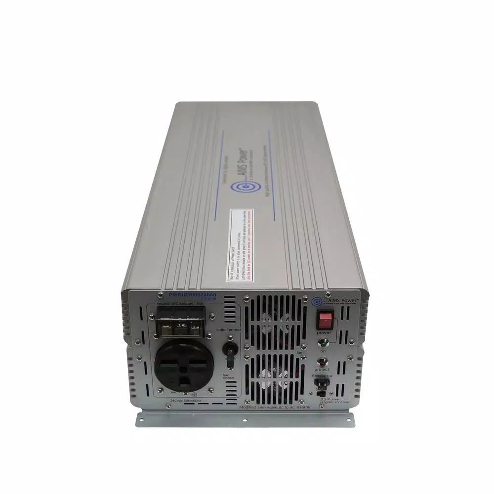 AIMS Power 7000W Modified Sine Wave Inverter, 24V DC to 240V AC, 14000W Peak, 50/60Hz Selectable
