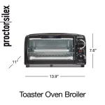 Proctor Silex 31118 4-Slice Toaster Oven Broiler, 1000W, Black thumbnail 2