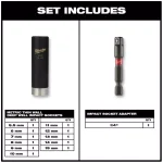 Milwaukee SHOCKWAVE 1/4 in. Drive Metric Impact Duty Deep Well Socket Set, 12-Piece thumbnail 2