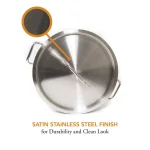 Gas One 32 Qt. Stainless Steel Stock Pot Set with Lid and Steamer Rack thumbnail 3
