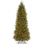 National Tree Company 12 ft. Jersey Fraser Fir Pencil Slim Artificial Christmas Tree with 900 Clear Lights thumbnail 1