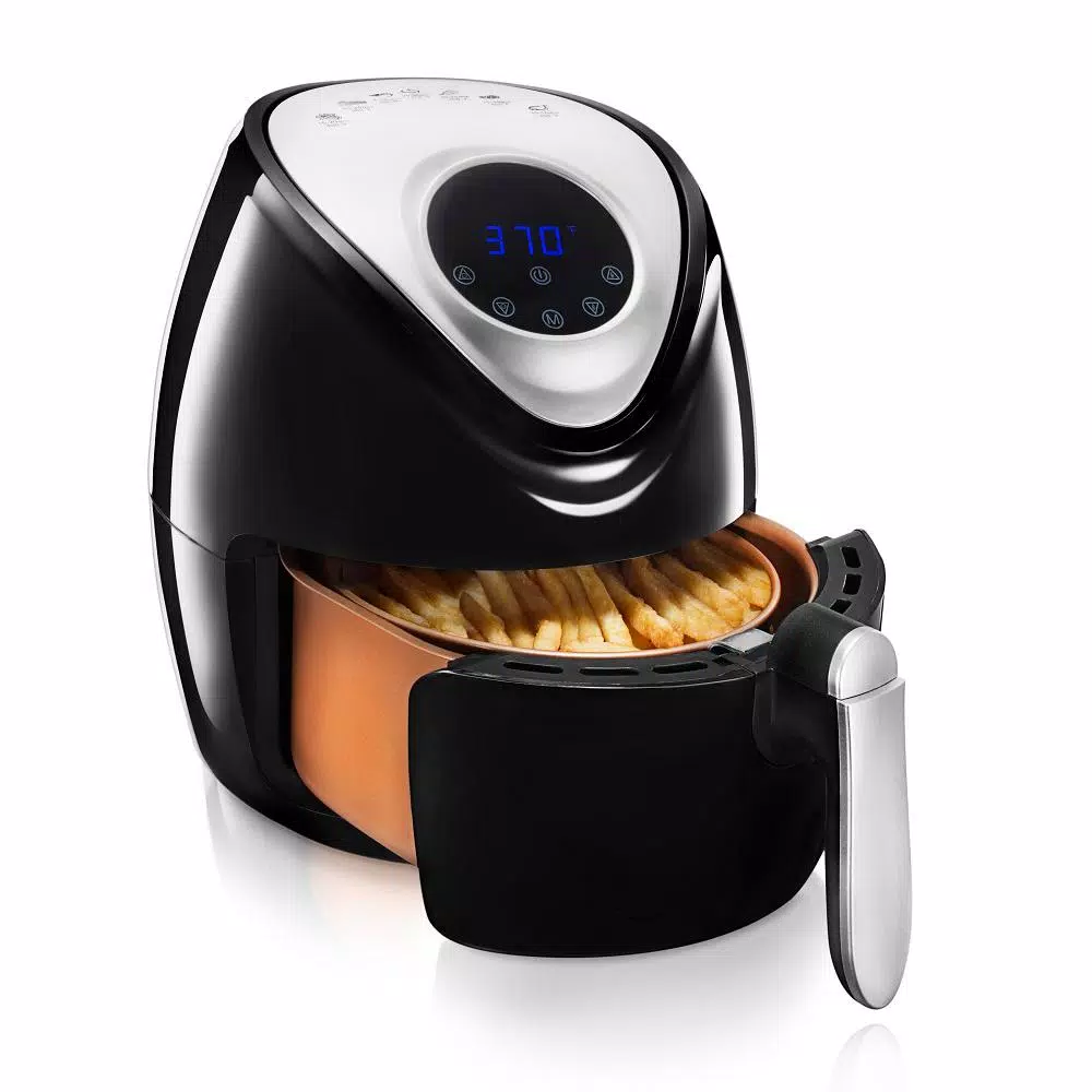Gotham Steel 4 Qt. Digital Air Fryer with Ti-Cerama Non-Stick Coating, 1400W, Black