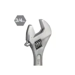 TEKTON 6 in. Adjustable Wrench, Carbon Steel with Satin Chrome Finish thumbnail 5
