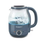 Elite Gourmet 1.2L Adjustable Temperature Electric Glass Kettle, Slate Blue thumbnail 1