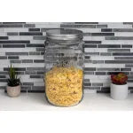 Unbranded X-Large Clear Glass Mason Canister Jar with Brushed Stainless Steel Lid, 153.6 oz. thumbnail 1
