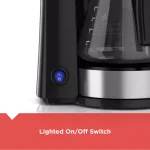 Black+Decker 4-in-1 5-Cup Drip Coffee Maker with Stainless Steel Travel Mug, Black/Stainless Steel thumbnail 3