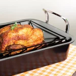 BergHOFF EarthChef 13 in. Carbon Steel Non-Stick Roaster Pan with Rack, 7 qt. thumbnail 3